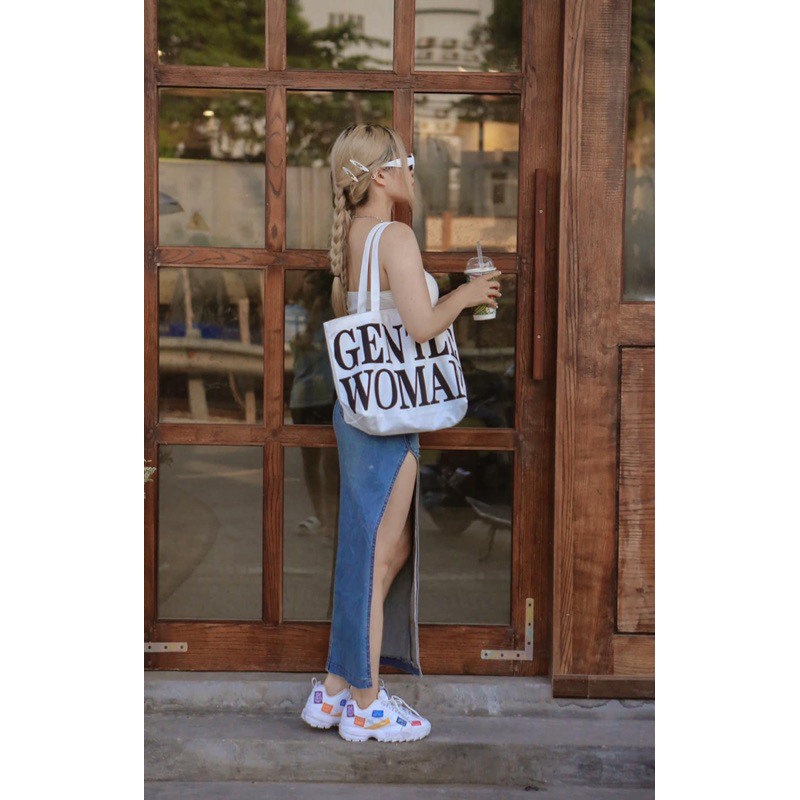 Chân váy jean dài qua gối phong cách hàng 2hand