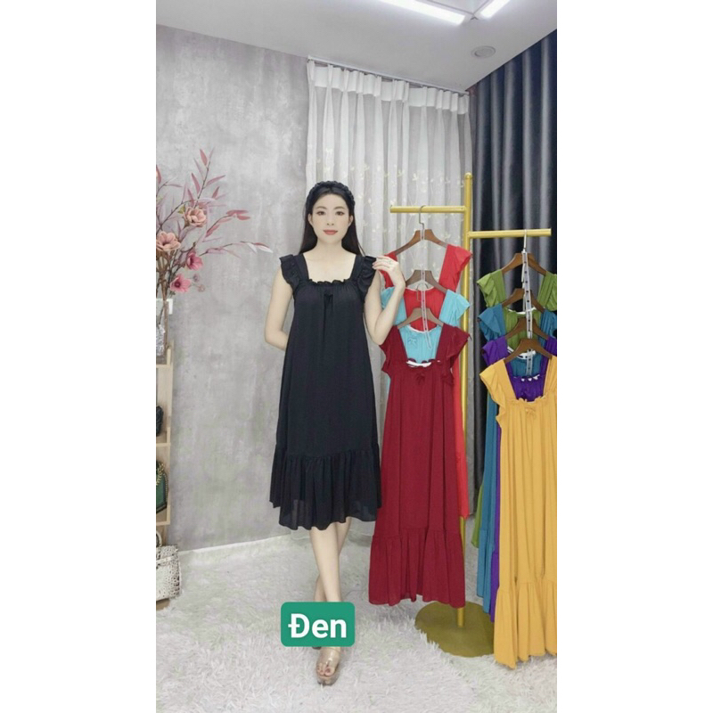 Đầm Thun Lạnh 2 Dây Phối Ren