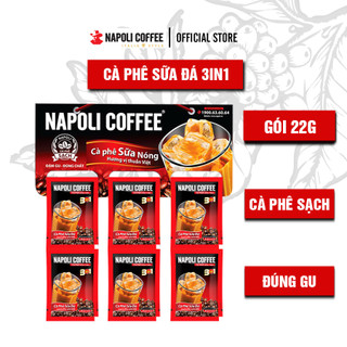 Cà phê hòa tan sữa đá 3in1 dạng dây Napoli Coffee 10gói x 22g