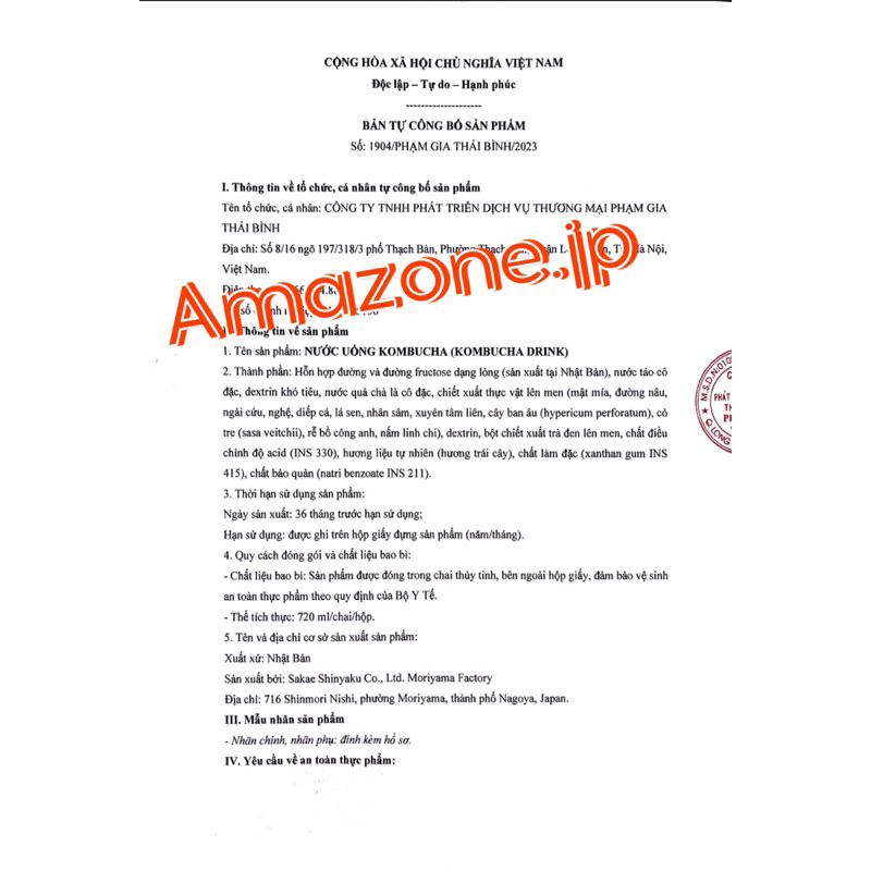 Hàng chính hãng - Nước uống lên men Kombucha Yuwa 720ml