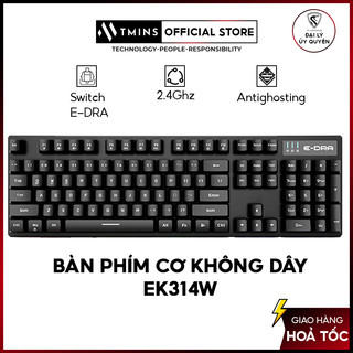 Bàn phím cơ không dây e-dra ek314w - hàng chính hãng