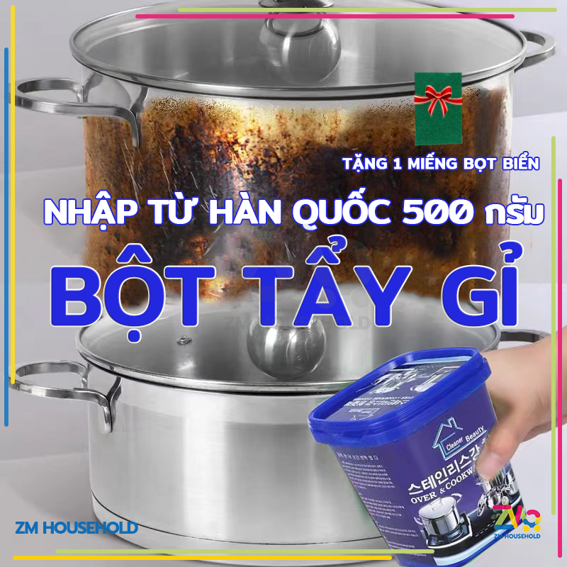Bột Tẩy Xoong Nồi,Bột tẩy rửa đa năng,Kem Tẩy Bếp Hàn Quốc - Bột Tẩy Rửa Đa Năng Làm Trắng Nồi, Chảo,nhà Bếp