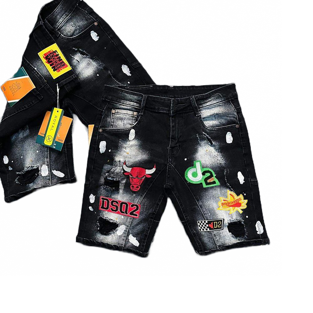 Quần Short Jean Nam thêu logo đầu trâu, có khóa kéo vàng cực đẹp thấm hút mồ hôi tốt chuẩn thời trang TRÙM GIÁ SỈ