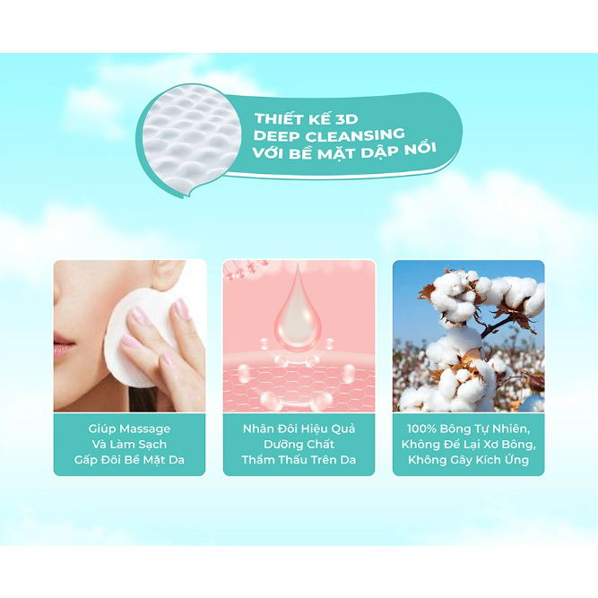 Bông tẩy trang Bông Bạch Tuyết Calla sạch sâu 500gr