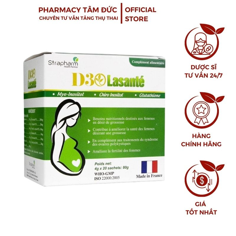 D30Lasanté PHÁP Bổ trứng - Mang thai tự nhiên - Nhà Thuốc Tâm Đức