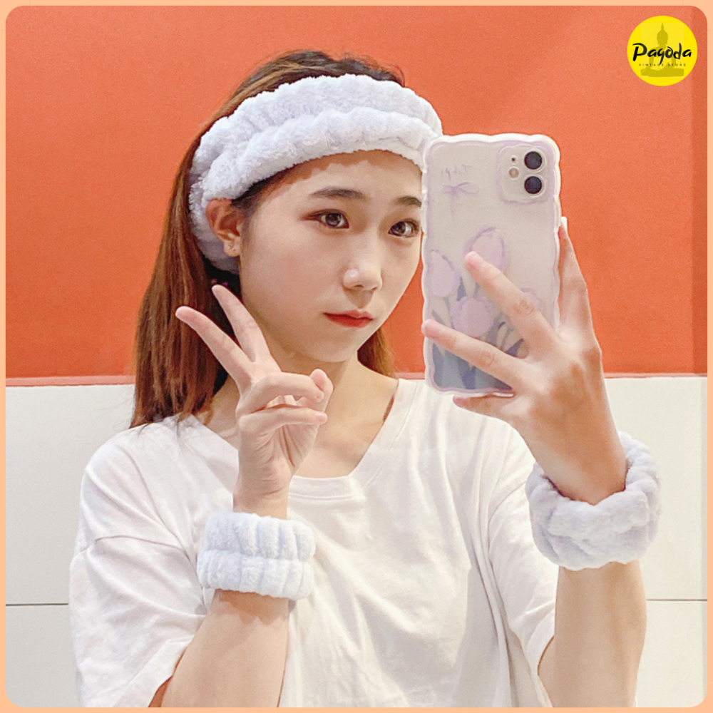 Băng cổ tay co dãn thấm nước khi skincare đa năng => Follow shop nhận mã giảm giá