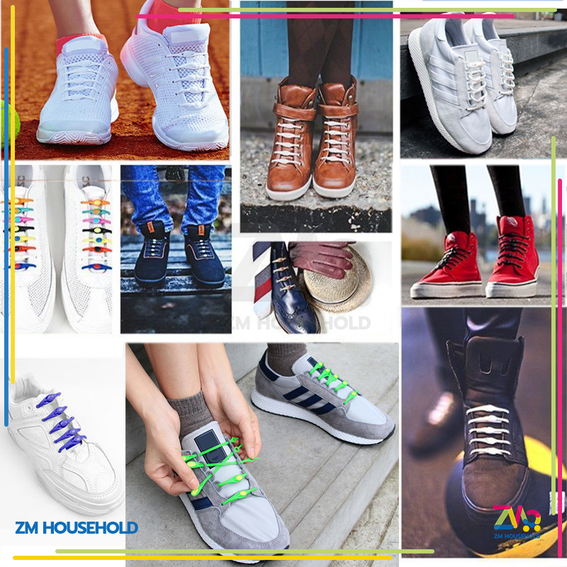 Dây Giày Cao Su Đàn Hồi Thông Minh,Giày Thể Thao Bằng Silicone Co Dãn Không Cần Buộc - Bộ 12 dây