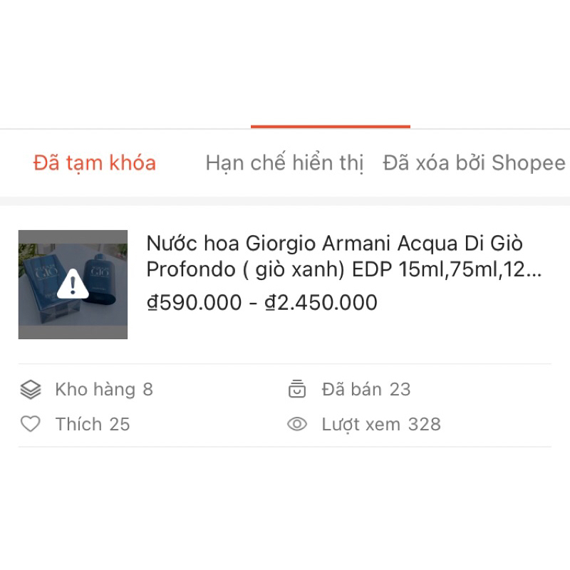 Nước hoa Giorgio Armani Acqua di giò Profondo  15ml, 75ml, 125ml