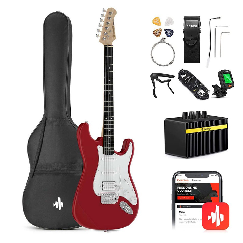 Electric Guitar, Guitar Điện Donner DST100 HSS Combo Đầy Đủ Phụ Kiện