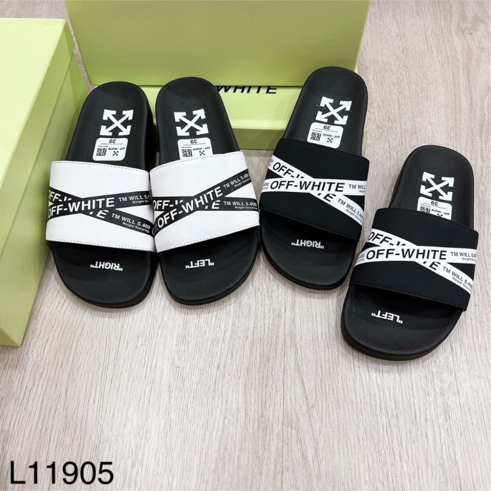 Dép Quai Ngang OFF White Nam Kẻ Chéo Siêu Đẹp - Dép Nam OFF White Cao Cấp