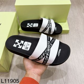 Dép Quai Ngang OFF White Nam Kẻ Chéo Siêu Đẹp - Dép Nam OFF White Cao Cấp