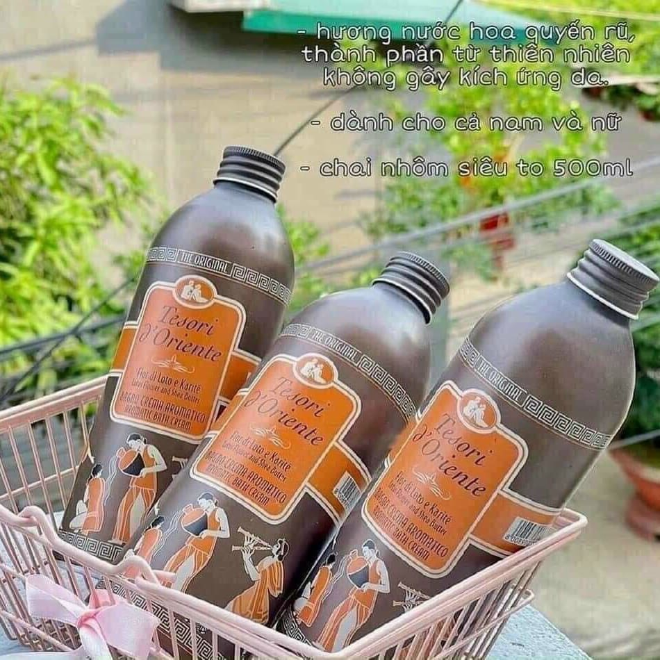 Sữa tắm nước hoa Ý Tesori d'Oriente chính hãng 500ml hương thơm lưu trữ cả ngày kèm vòi