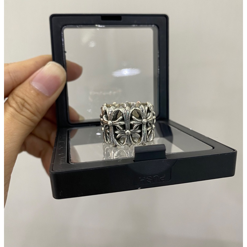 Nhẫn Chrome Hearts Cemetory nam nữ bạc 925 phong cách cá tính, Nhẫn bạc nam nữ CH Cemetory sang trọng