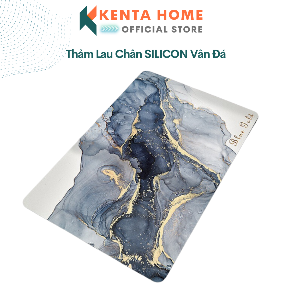 Thảm lau chân chùi chân Silicon trải sàn phòng tắm họa tiết vân đá sang trọng, Thảm siêu thấm có đế chống trượt
