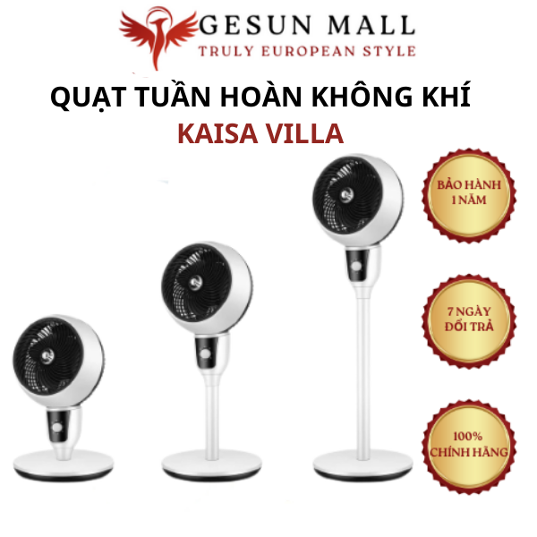 Quạt tuần hoàn không khí Kaisa Villa, Quạt đối lưu không khí, Lưu thông không khí - Điều hoà gió - Bảo hành 12 tháng