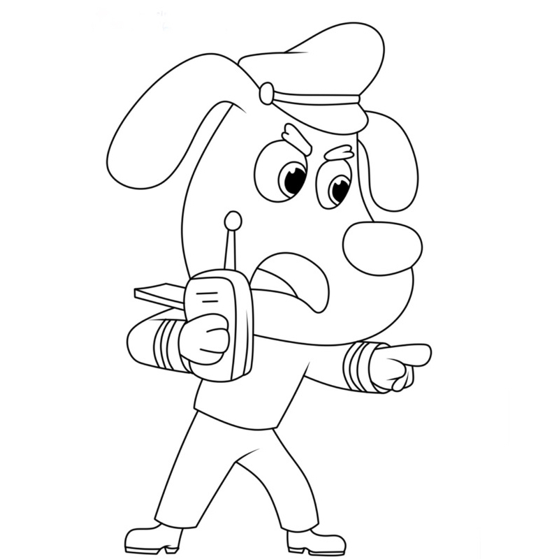 Cảnh sát Labrador - Set 10 Tờ Tranh Tô Màu Kích Thước A4 A5 Dành Cho Màu Sáp, Màu Chì - TRANH TÔ MÀU COLOR LAND