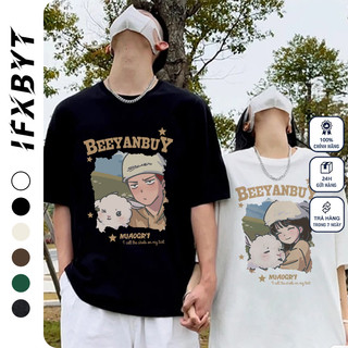 Áo thun unisex IFXBYT A2592 100% cotton tay lỡ thời trang