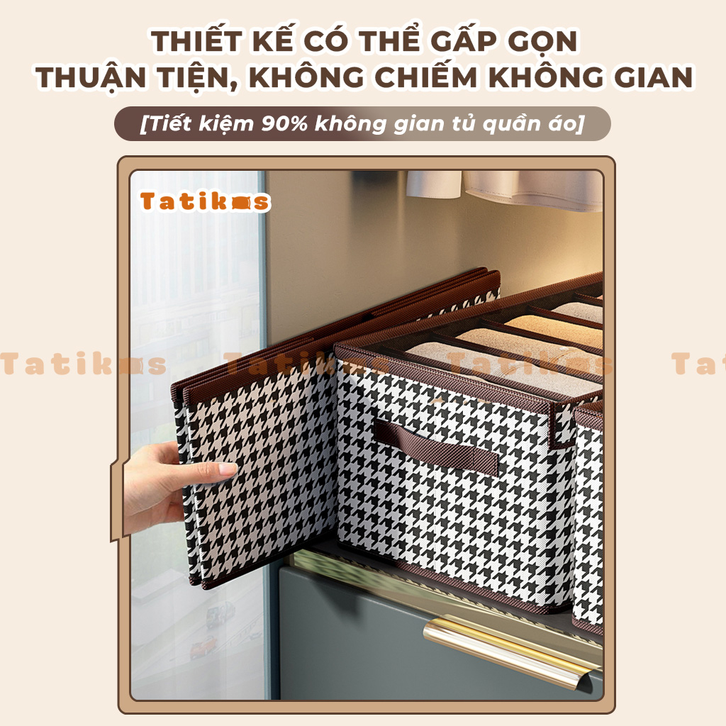 Hộp Đựng Quần Áo Chia Ngăn Automatik Có Nắp Gắp Gọn Thông Minh