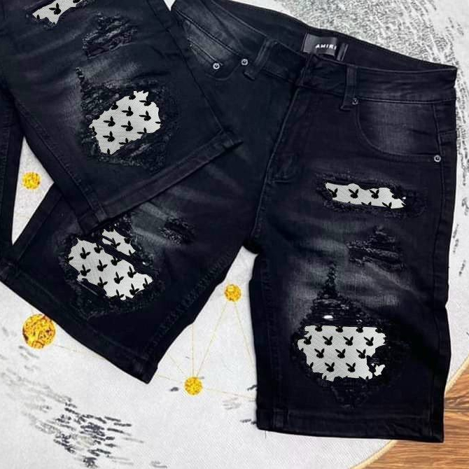 quần short jean nam lửng ngố in thỏ vá đẹp mẫu mới nhất,chất jean co giãn chuẩn form đẹp