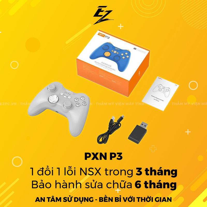 Tay Cầm Chơi Game Không Dây PXN P3 Grey Cho PC/PS3/Android/iOS | GEARBROS