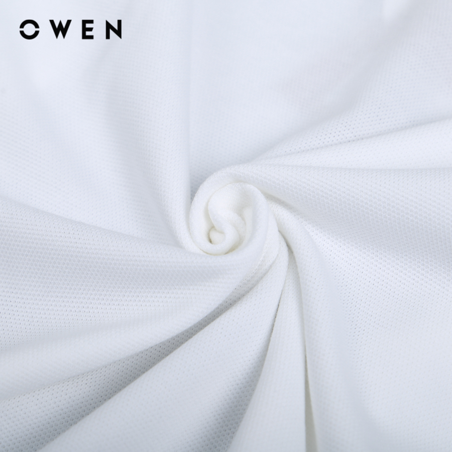 OWEN - Áo polo ngắn tay Bodyfit Trắng chât liệu Renu - APT231542