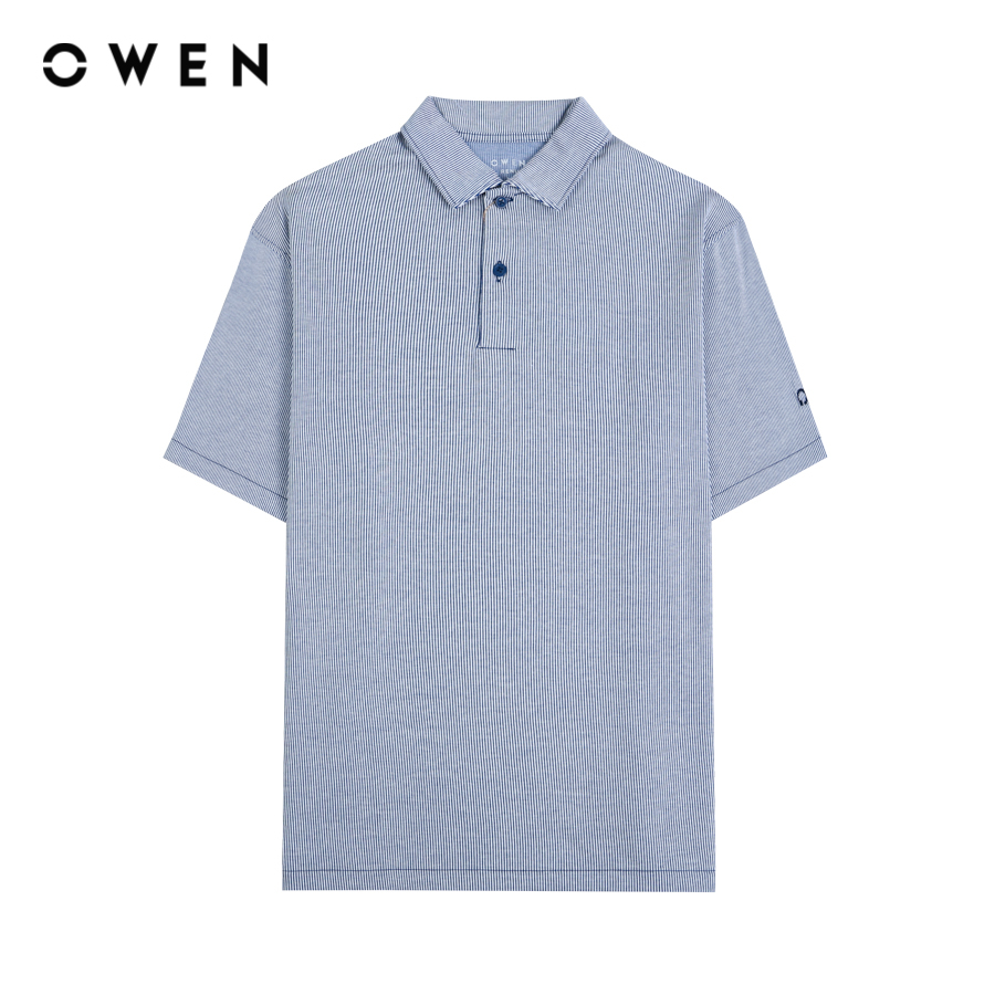 OWEN - Áo polo ngắn tay Bodyfit Navy chât liệu Renu - APT231541