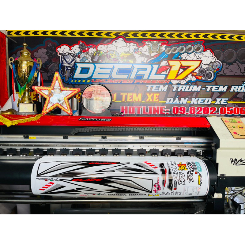 Tem zin wave blade trắng đen