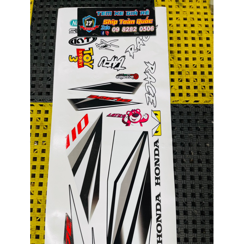 Tem zin wave blade trắng đen