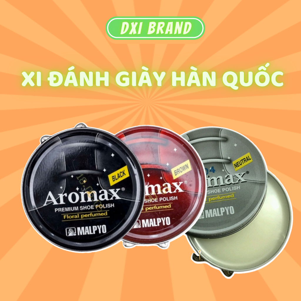 Xi Đánh Giày Aromax, kiwi màu đen, trắng Hàn quốc, xi sáp đánh đồ da, ví, thắt lưng, khử mùi phục hồi vết xước