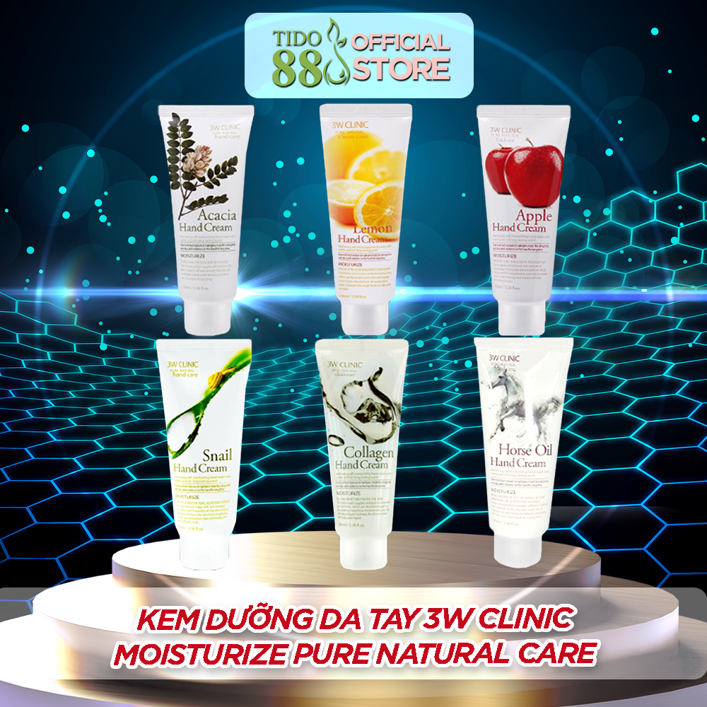 Kem dưỡng da tay 3w Clinic moisturize pure natural care 100ml mềm mại chính hãng Hàn Quốc NPP Tido88