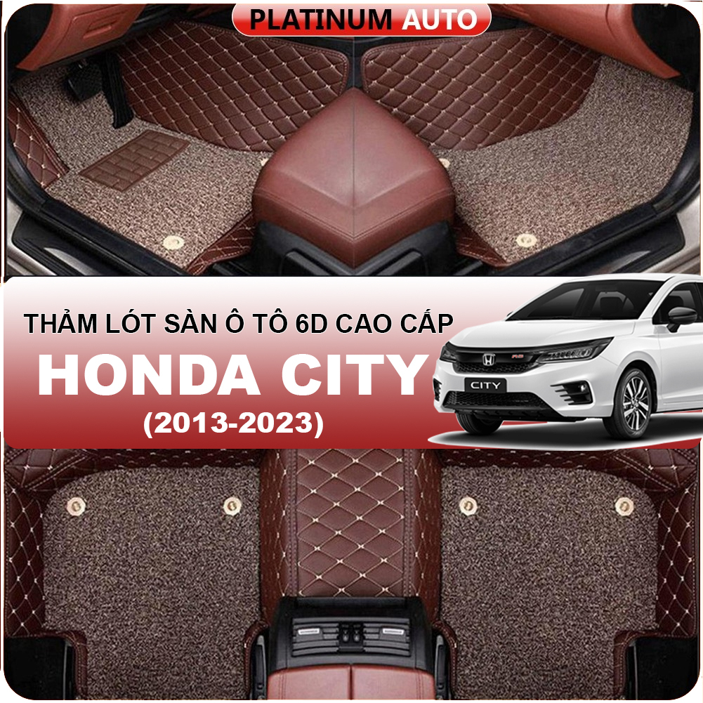 Thảm lót sàn ô tô 6D Honda City  - Da PU cao cấp, Không mùi, Giảm 20% tiếng ồn