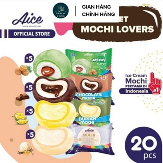 Kem Mochi - Kem Aice Singapore - Kem Hadilao 5 vị sầu riêng, vị lá dứa, vị socola, vani, vị trà sữa nhập khẩu Indonesia