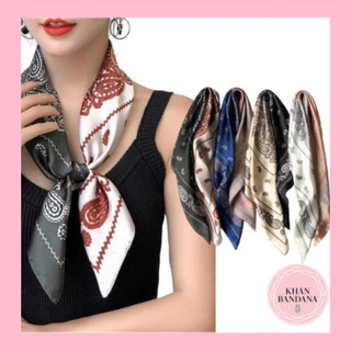 Khăn turban lụa vuông - Khăn bandana làm áo size 70x70cm