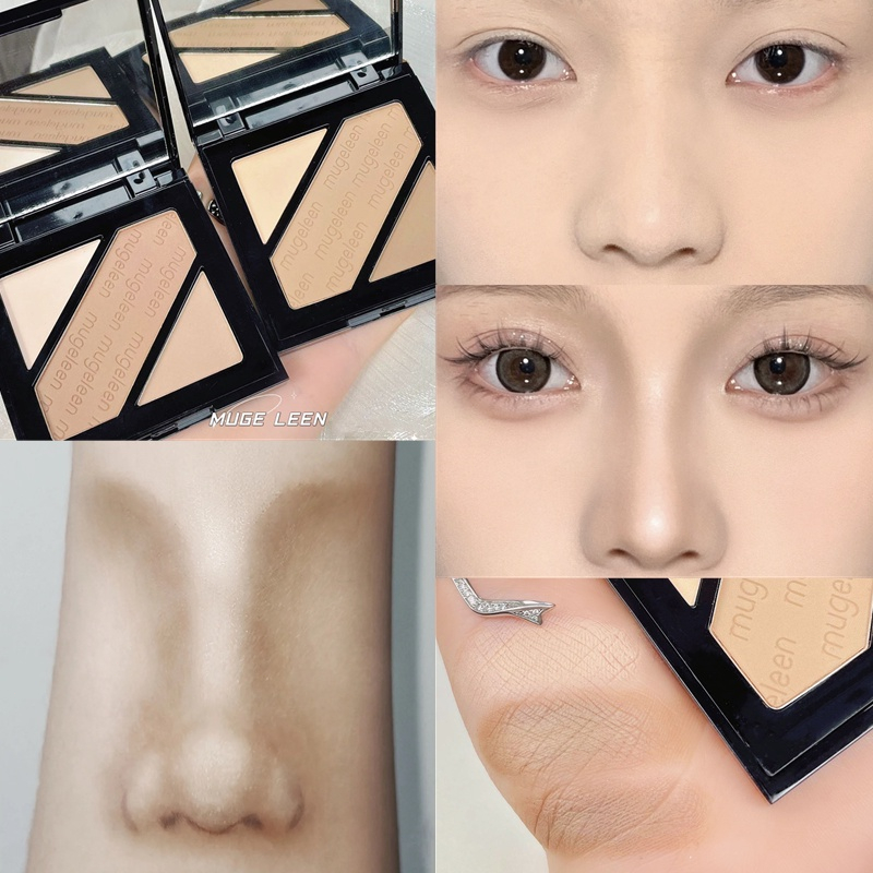 🎐Joliann🎐MUGE LEEN® Phấn Nén Tạo Khối Bắt Sáng Tự Nhiên Kiểm Soát Dầu Lâu Trôi