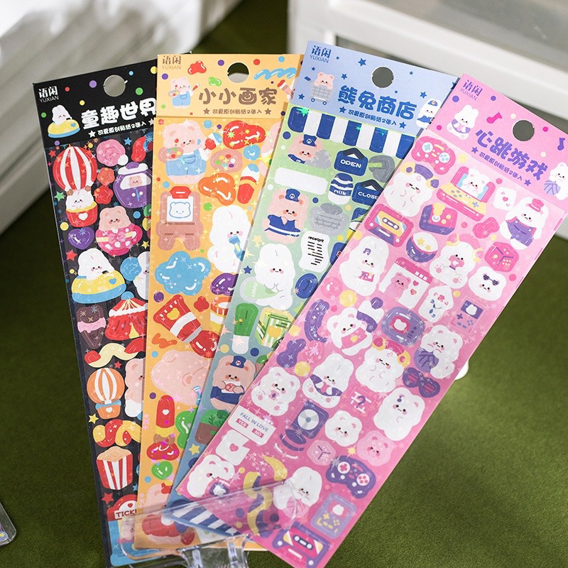 Set 2 sticker trang trí hologram hàn quốc xinh xắn