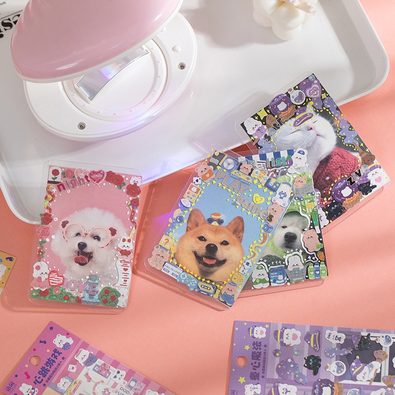 Set 2 sticker trang trí hologram hàn quốc xinh xắn