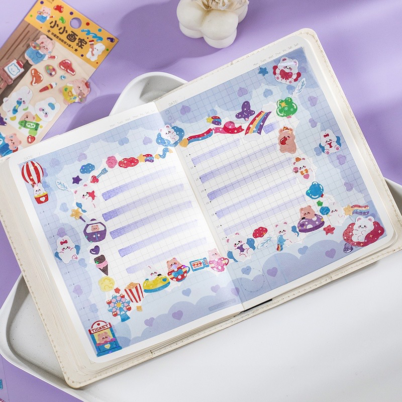 Set 2 sticker trang trí hologram hàn quốc xinh xắn