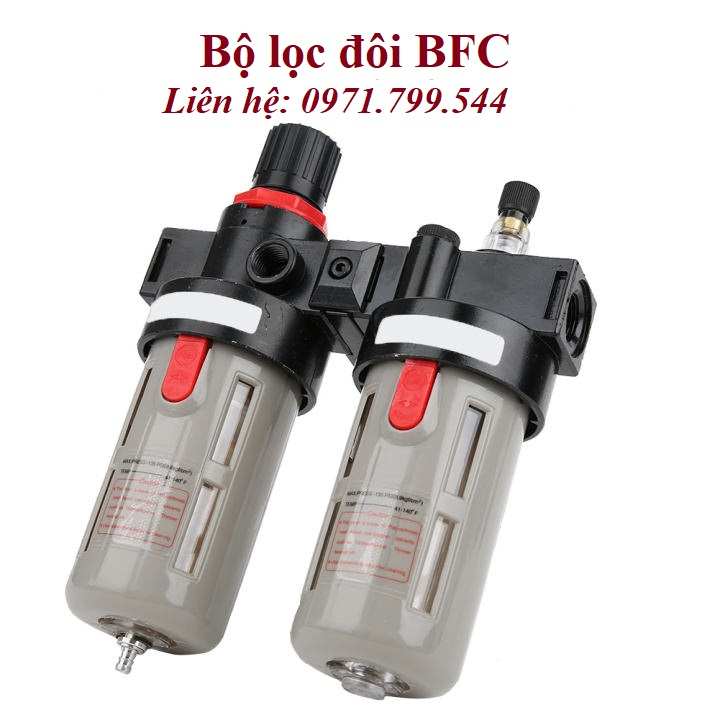 BỘ LỌC ĐÔI BFC2000 KHÍ NÉN LOẠI TO KÈM VAN ĐIỀU ÁP REN 13MM GIÁ SỈ