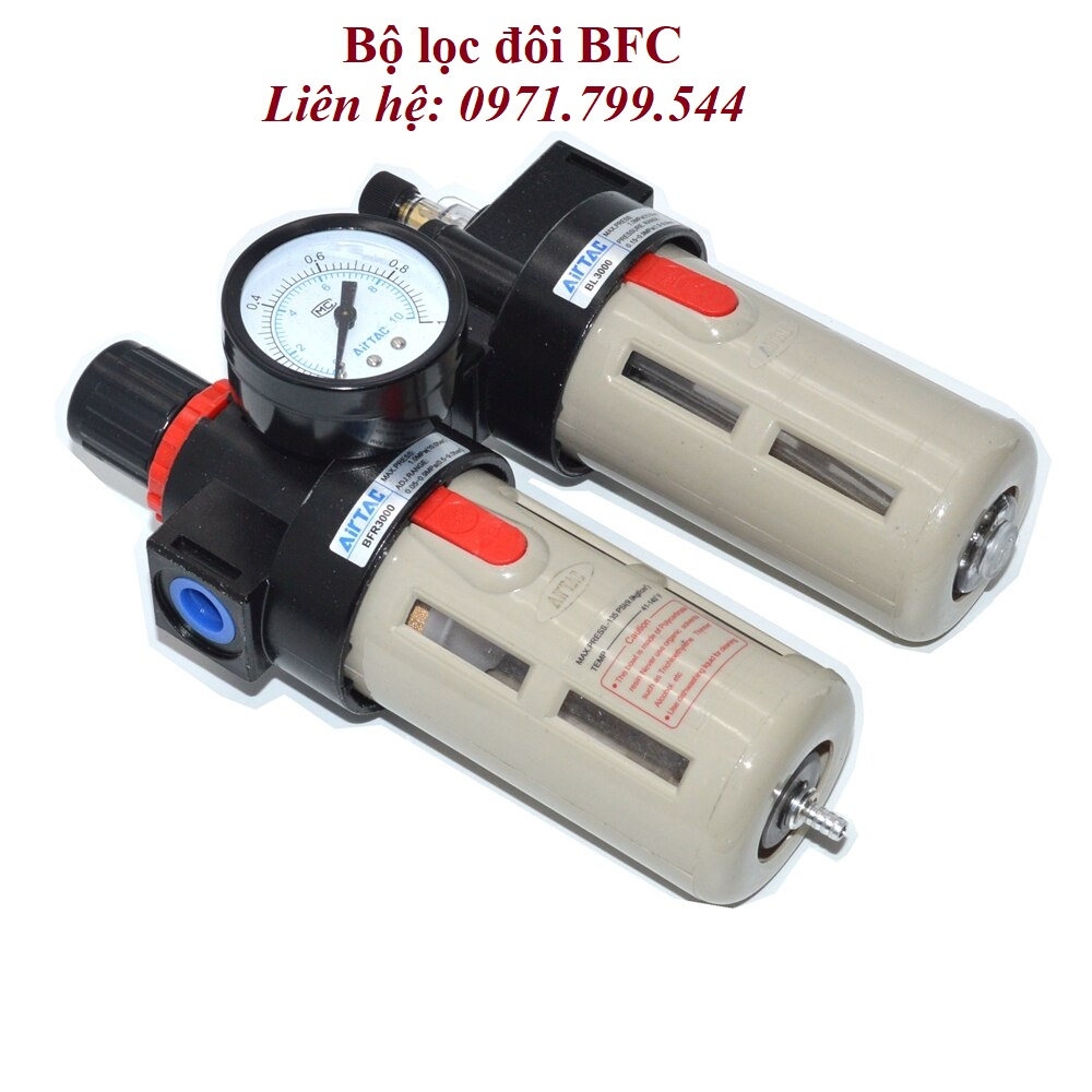 BỘ LỌC ĐÔI BFC2000 KHÍ NÉN LOẠI TO KÈM VAN ĐIỀU ÁP REN 13MM GIÁ SỈ