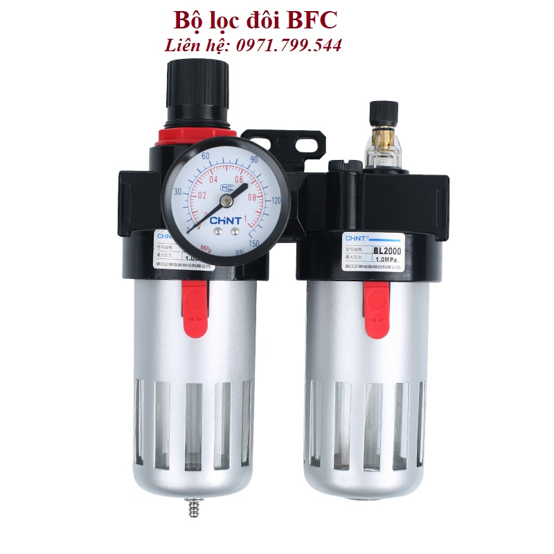 BỘ LỌC ĐÔI BFC2000 KHÍ NÉN LOẠI TO KÈM VAN ĐIỀU ÁP REN 13MM GIÁ SỈ