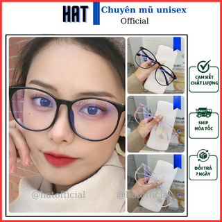 Mắt kính nữ gọng tròn nhựa, kính mắt giả cận nữ xinh xắn, kính mát chống ánh sáng xanh dành cho nam nữ KMT01 - HAT Style