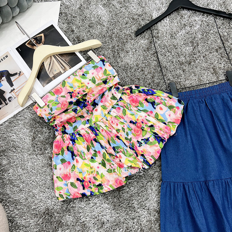 Áo Kiểu, Áo Quây Hoa Cúp Ngực Chân Xòe Hàng Quảng Châu AP089 - Lolla Fashion