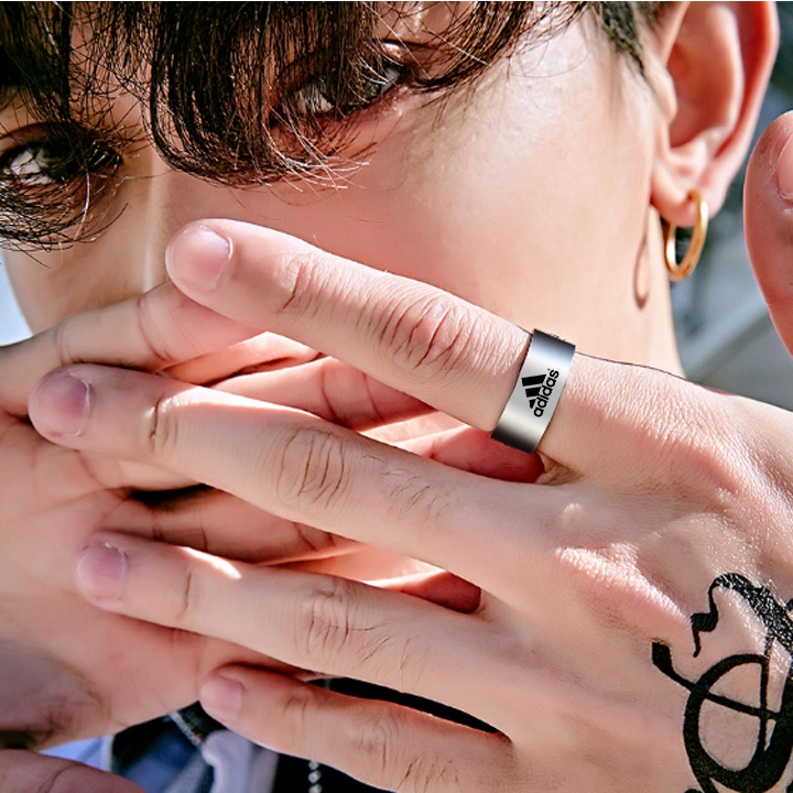 NHẪN INOX ADIDAS BẢNG TO 8MM N655