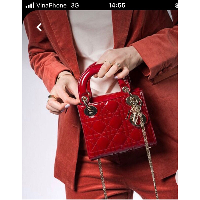 Túi dio 3 ô đỏ đô siêu đẹp tình trạng 90%