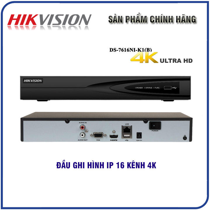 Đầu ghi IP 16 kênh | 8 kênh | 4 Kênh Hikvision, Hiviz Pro, Hỗ trợ camera ip lên tới 4mp, 8mp - Hàng chính hãng