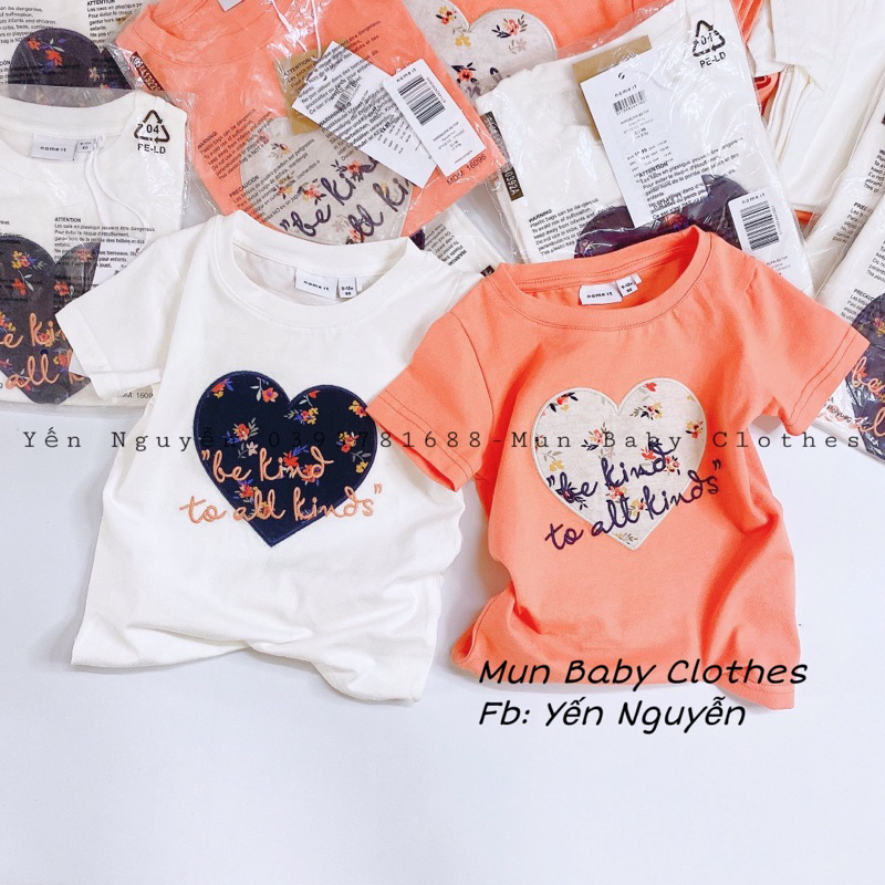 Áo phông cộc tay Nameit xuất dư cho bé gái chất cotton mềm mát