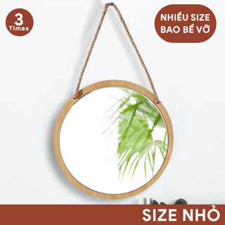  Gương LED Mini treo tường khung gỗ dây thừng Cảm ứng tắt mở LED trắng hoặc Vàng Bao bể vỡ 