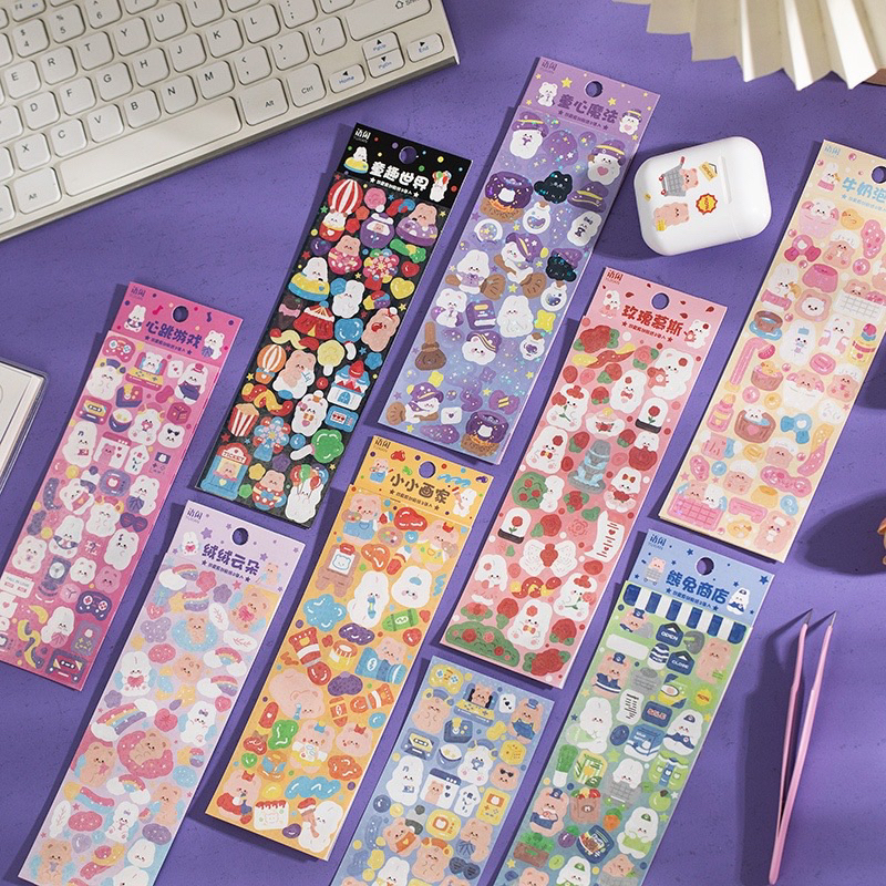 Set 2 sticker trang trí hologram hàn quốc xinh xắn