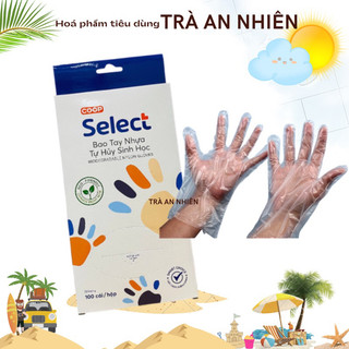 Bao tay nylong nhựa tự hủy sinh học Coop Select 100 cái/hộp