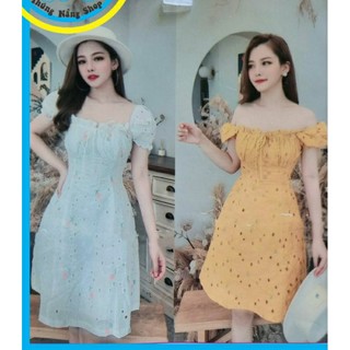 Đầm Hotgirl Vải Ren Thêu Hoa